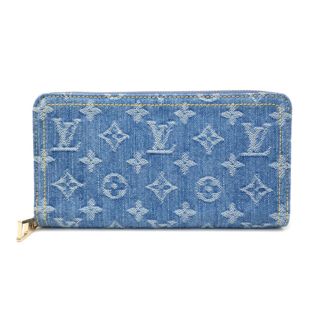 Louis Vuitton Monogram Denim Blue LV Remix Zippy Wallet Long